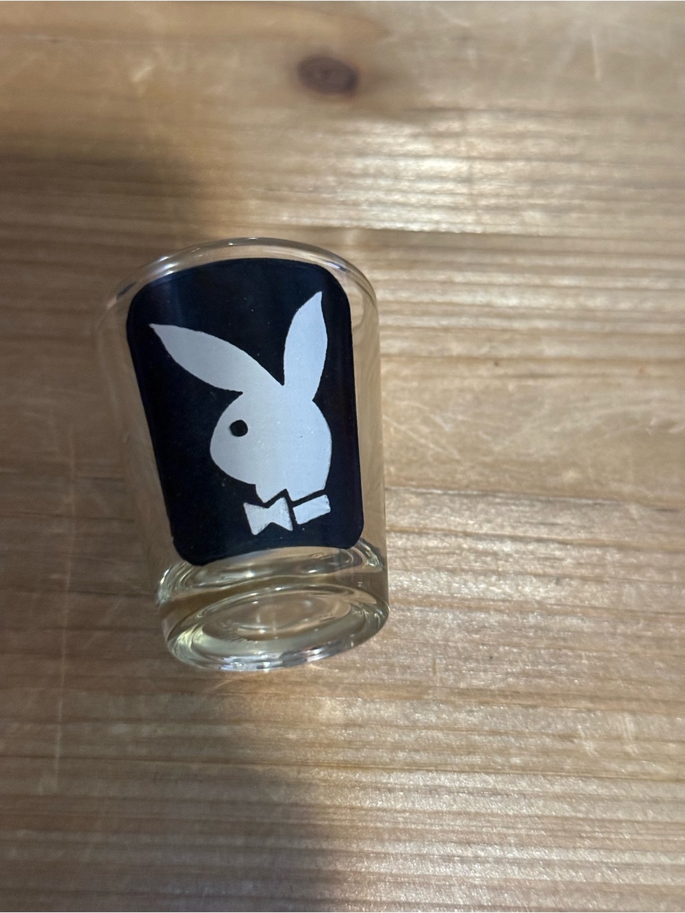 PLAYBOY Black and White Bunny Shot Glass